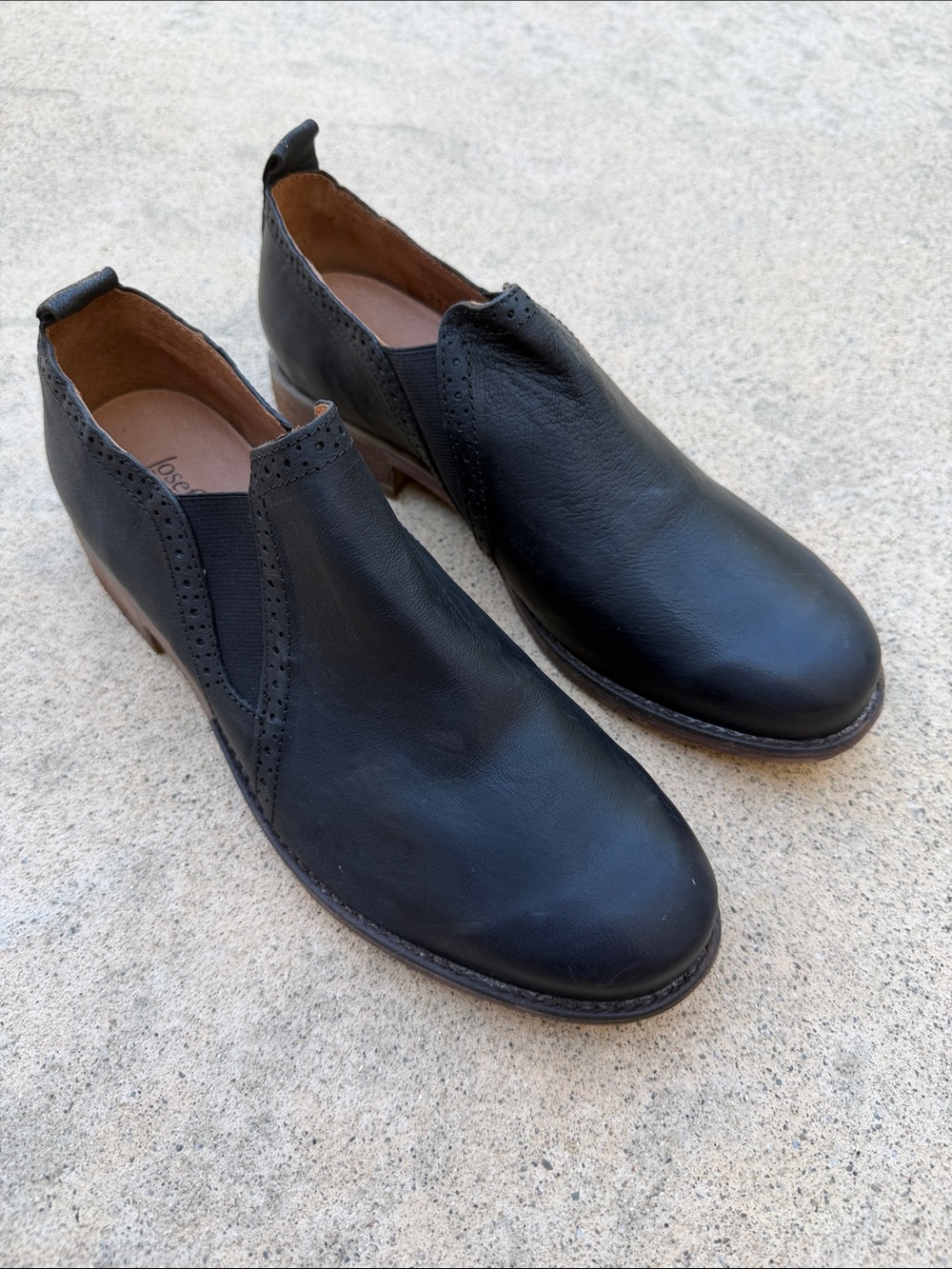 Joesph Seibel Women's Sienna 91 Black Leather Slip on Bootie Size 39/8